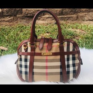 Authentic Burberry Calfskin House Check Bag